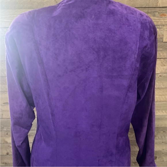Vintage Onde Purple Suede Zip Dress Pockets 16 - Picture 11 of 16